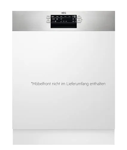 AEG FEE6491AZM Serie 6000 - Teilintegrierbarer Geschirrspüler, leise mit nur 44 dB(A) und effizienten SatelliteClean Reinigungsprogramm
