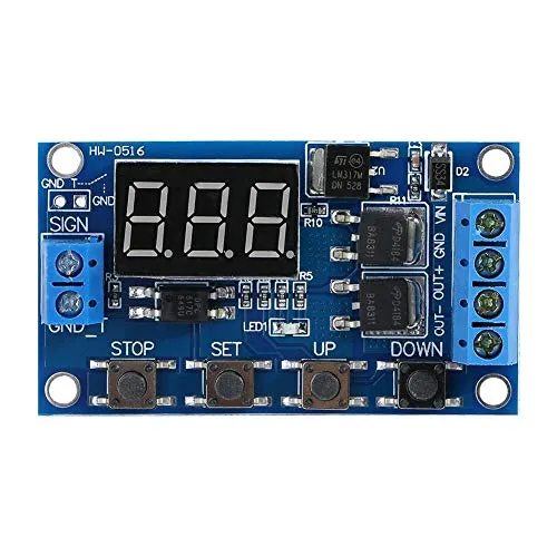 DEWIN Zeitrelais 230v,Intervall 12v Steuerungsschalter, Intervallschalter Relaismodul DC 5 V - 36 V Auslös Schaltuhr, Relais Modul EIN/Ausgeschalten mit LED-Anzeige