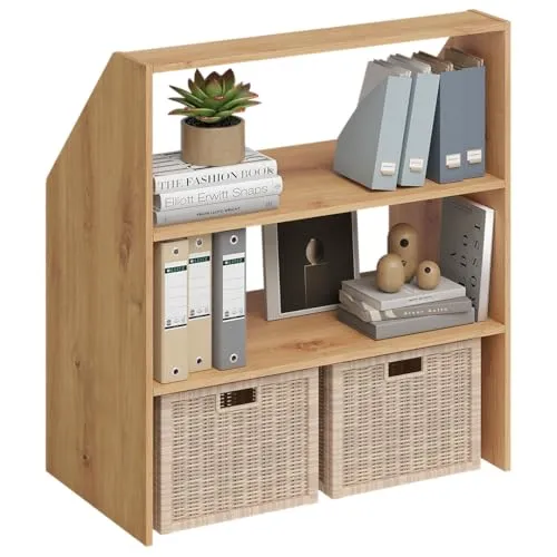Bellamio Regal Aland - Dachschrägenregal 90 cm - Dachschrägenregal mit 3 Abstellflächen und 45 Grad Winkel, ideal für Schlafzimmer und Wohnzimmer, bietet zusätzlichen Stauraum und ist kratzfest für hohe Stabilität.