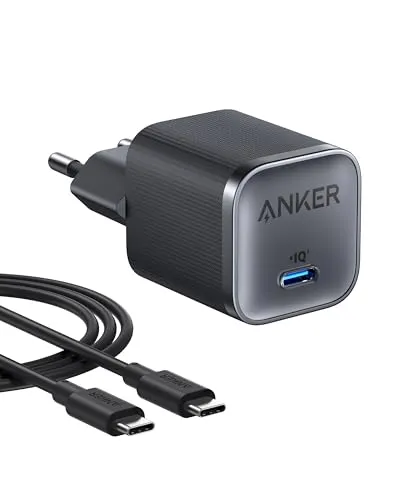 Anker Nano 45W Typ-C Schnellladegerät - Netzteile für Handys: Ultra-portables Ladegerät mit ActiveShield-Technologie für sicheres und schnelles Laden deiner Geräte, inklusive 180cm Kabel.
