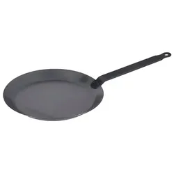 Contacto Eisen-Crêpes-Pfanne 24 cm - Pfannen aus ungeschwärztem Stahl, ideal für perfekte Crêpes und Omelettes, induktionsgeeignet und mit robustem Flachgriff für einfache Handhabung.
