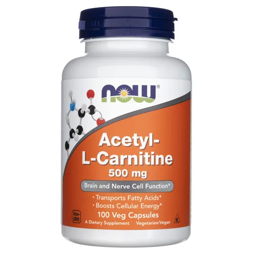 Acetyl-L-Carnitin 500 mg - NOW Foods - Sportnahrung für mehr Energie und Leistungsfähigkeit, vegetarische Kapseln, frei von Allergenen und ideal für Veganer.