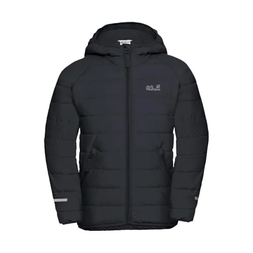 Jack Wolfskin NEW Zenon Jacket K phantom (6350) 128 - Funktionsjacken für Kinder, winddicht und wasserabweisend mit TEXASHIELD PRO, ideal für kalte Wintertage und erhöhte Sichtbarkeit dank reflektierender Details.