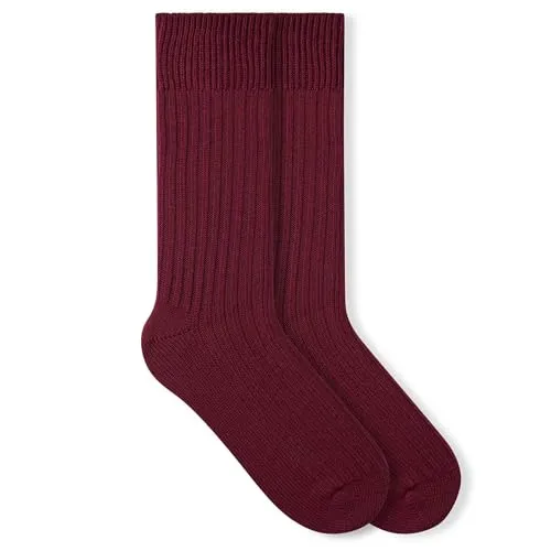 von Jungfeld Merino Wollsocken – Winter Thermosocken Damen & Herren, Unisex Wandersocken warm | 1 Paar (DE/NL/SE/PL, Numerisch, 41, 46, Regular, Regular, Ruby Red)