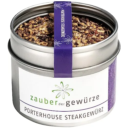 Zauber der Gewürze Porterhouse Steak Gewürz – Perfekte Würze für Porterhouse-, T-Bone- und Filet-Steaks, ideal für saftige Steaks, 75 g