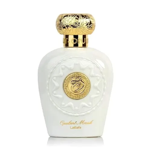 Parfüm Opulent Musk LATTAFA Eau de Parfum Hochwertige und lang anhaltende orientalische arabische Noten von 100 ml weißem Moschus, Safran und zarten Zitrusfrüchten + 1 Bakhoor AL-ZAHRA Kostenlos