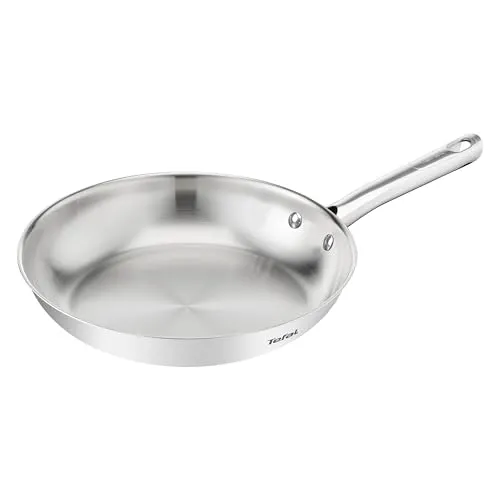 Tefal Duetto On Bratpfanne 28 cm - Bratpfanne mit unbeschichteter Innenfläche für knusprige Ergebnisse, dicker Wärmediffusionsboden für gleichmäßiges Braten und ergonomischem Griff - geeignet für alle Herdarten, auch Induktion.