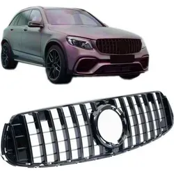 Sport Panamericana GT Grill Kühlergrill für Mercedes GLC X253 - Hochglanz schwarzer Kühlergrill für Mercedes GLC X253 Facelift (19-23), splitterfrei und schlagfest, 100% passgenau und einfach zu montieren, kein Eintragungsaufwand erforderlich.