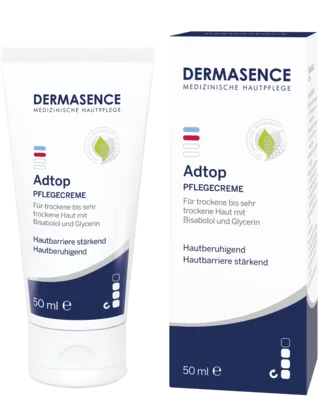 Dermasence Adtop Creme - Ganzkörperpflege für trockene und empfindliche Haut, stärkt die Barrierefunktion und beruhigt mit Bisabolol, zieht schnell ein und fettet nicht.