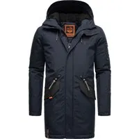 STONE HARBOUR Herren Winterjacke Ragaan Navy XL - Funktionsjacke aus wasser- und windabweisendem Material mit warmem Teddyfutter, ideal für kalte Tage und ausgestattet mit praktischen Innentaschen für AirPods und Wertsachen.