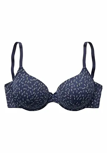 LASCANA Schalen-BH "Ela - perfect basic", Damen, Gr. 80, Cup C, blau (marine) - Funktionsunterwäsche, Bestseller mit nahtlos vorgeformten Soft-Schalen für höchsten Tragekomfort und atmungsaktives Microtouch-Material.