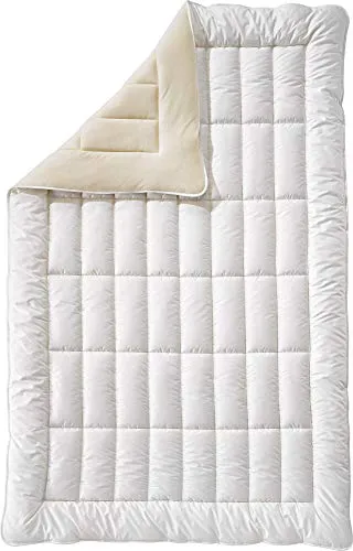 Billerbeck Organic 382 Cosidorm Nature Uno Naturdecke 200x200 - Hochwertige Steppdecke mit Soft-Batist und Jersey aus 100 % Baumwolle, gefüllt mit reiner Schafschurwolle. Ideal für gemütliche Nächte und angenehme Wärme. Pflegeleicht und reinigungsfähig.