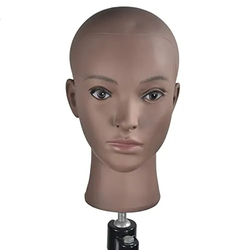 Mannequin-Kopf, weiblich, ohne Haare, Übungskopf für Perückenherstellung und zum Ausstellen von Perücken, mit Tischklemme
