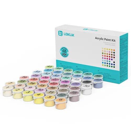 LOKLiK Acrylic Paint Kit - 48 Colors HH-BXYL-0007-US-L