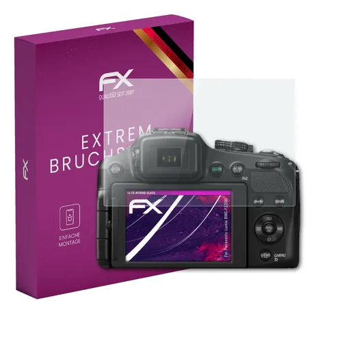 atFoliX Glasfolie für Panasonic Lumix DMC-FZ200 Panzerfolie 9H Schutzpanzer