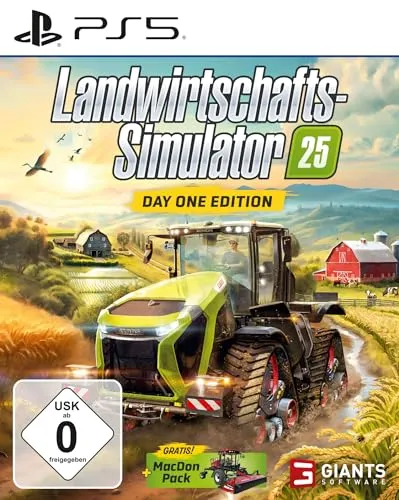 Landwirtschafts-Simulator 25: Day One Edition für PS5 - Spiele für PlayStation 5 mit über 400 Maschinen, neuen Tieren und Produktionsketten. Genieße verbesserte Grafik und Physik für ein realistisches Spielerlebnis!