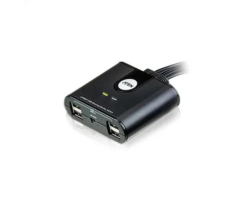 Aten USB-Switch US424, 4-fach - Sonstige Komponenten, ermöglicht den einfachen Zugriff von 4 PCs auf 4 USB-Geräte ohne Kabelsalat und ohne Stromversorgung, ideal für Büros oder Home Offices.