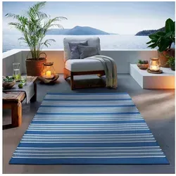 TaCa Home Outdoor & Indoor Teppich – Dunkelblau, 140 x 200 cm, rechteckig - Vielseitiger Teppich für Terrasse, Balkon oder Wohnzimmer. Pflegeleicht und schmutzabweisend, ideal für den täglichen Einsatz. Maße: 140 x 200 cm, Höhe: 3 mm.