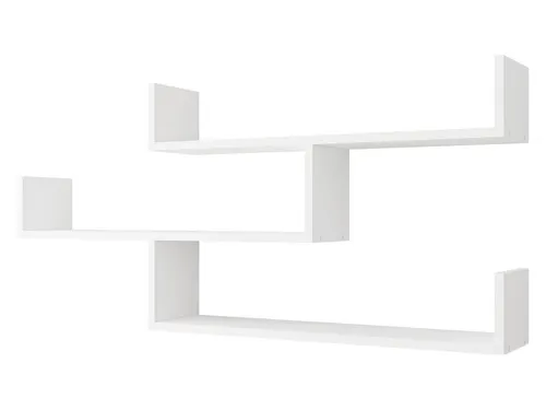 MIRJAN24 Wandregal Trio 003, Weiß, 119x18x55 cm mit Haken - Wandregal Trio, stilvolles Design in Weiß mit praktischen Haken zum Aufhängen. Ideal für die optimale Nutzung von Wandflächen in jedem Raum.