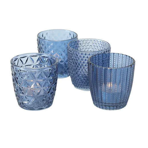 Boltze Windlicht Marilu 4 teilig blau