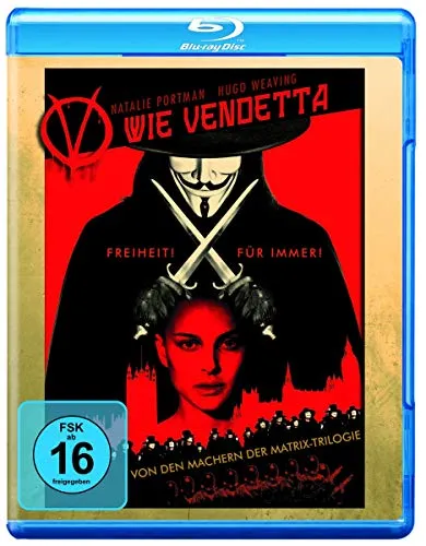 V wie Vendetta [Blu-ray] - Kultfilm über Freiheit und Gerechtigkeit, bewertet ab 16 Jahren für spannende Action und fesselnde Handlung.