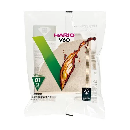 Hario Misarashi brown paper filters - V60-01 - 100 pieces Hario 4977642723344