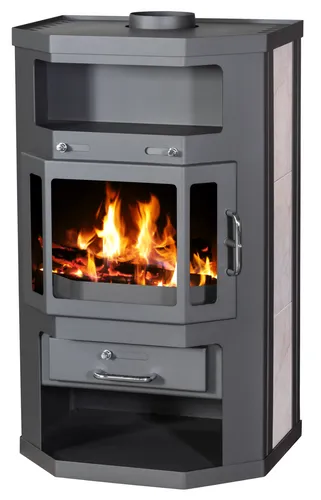 Victoria Taro Kaminofen mit Keramikverkleidung – BImSchV Stufe 2 - Traditioneller Kaminofen für den Innenbereich mit hoher Nennwärmeleistung von 10 kW und über 10 Stunden Brenndauer. Ideal für gemütliche Wärme in jedem Raum.