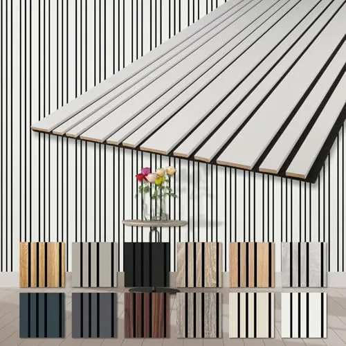 HEXIM Akustikpaneele 6 Stück - Flexible Wandverkleidung für bessere Raumakustik - 6 vielseitige Akustikpaneele (278x60 cm) aus hochwertigem Filz und MDF. Ideal zur Verbesserung der Raumakustik. Einfache Montage und individuelles Design für stilvolle Innenräume.