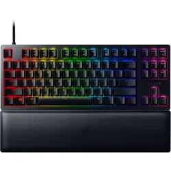 Razer Huntsman V2 Tenkeyless (Purple Switch) - Optische Gaming-Tastatur mit klickenden Switches, Doubleshot PBT-Tastenkappen und ergonomischer Handballenauflage für ultimativen Komfort