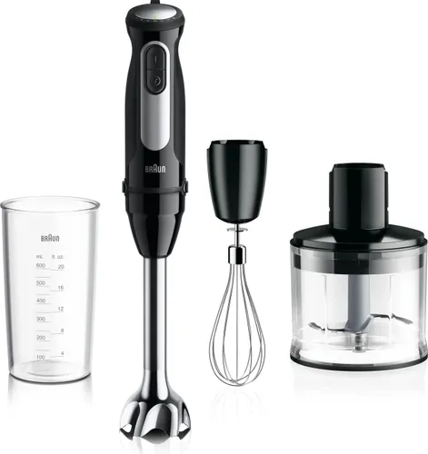 Braun Stabmixer MultiQuick 5 Pro MQ 55236 M - Küchengeräte und Zubehör mit 1000 W Leistung, 25 Geschwindigkeitsstufen und BPA-freiem Zubehör für schnelles und komfortables Mixen.
