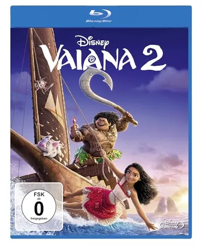 Vaiana 2 Blu-ray - Disney Abenteuer - Erlebe das spannende Abenteuer von Vaiana in brillanter Bild- und Tonqualität. Ein Muss für jeden Disney-Fan!