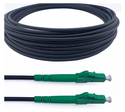 Elfcam 50m Glasfaserkabel mit Stahlmantel LC/APC - Netzwerkkabel für stabile Singlemode-Verbindungen über lange Distanzen, gepanzert gegen mechanischen Druck und Nagetiere, ideal für Innen- und Außenanwendungen.