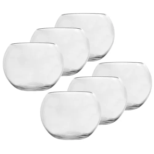 Kugelvase aus Glas - Stilvolle Tischvase und Windlicht - Vielseitige Kugelvase aus Glas, perfekt für Blumen oder Teelichter. Das elegante Design verleiht jedem Raum eine besondere Note. Erhältlich im praktischen 6er Set für kreative Dekorationen.