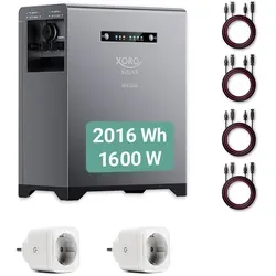 XORO SOLAR SPS 2155 - Hochleistungs Solarspeicher mit 2 kWh LiFePO4 Akku - Powerstation für Innen- und Außenbereich, wetterfest nach IP65, einfache Plug & Play Installation, langlebige LiFePO4 Akkuzellen für hohe Sicherheit und lange Lebensdauer.