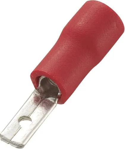 TRU COMPONENTS 736753-2.5 Flachstecker Steckbreite: 2.8mm Steckdicke: 0.8mm 180° Teilisoliert Rot 100St.