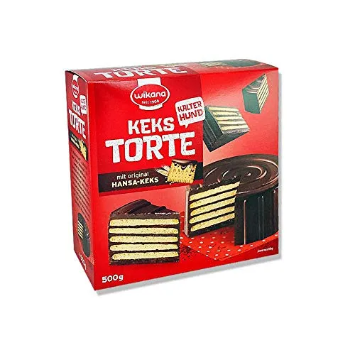 Kalter Hund - Kekstorte - Schokoladenkuchen mit knusprigen Butterkeksen und zartschmelzender Schokolade, verfeinert mit Rum. Ein erfrischender Klassiker, ideal für warme Sommertage und perfekt für Kindheitserinnerungen.