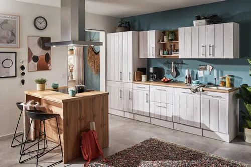 Respekta Anton Küchenzeile 310 cm - Einbauküche im modernen Landhausstil mit Induktionskochfeld, autarkem Backofen und Soft Close Funktion für komfortables Kochen und elegantes Design.