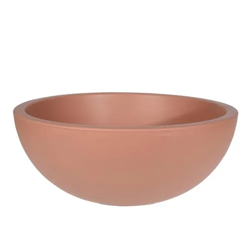 Spetebo Kunststoff Pflanzschale rund Terracotta - 39 cm - Blumenkübel aus recyceltem Material - Pflanz Schale Topf Übertopf rund für Garten Terrasse Balkon