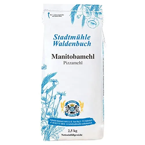 Stadtmühle Waldenbuch Manitoba Mehl - Weizenmehl Tipo 0, Pizzamehl, 2,5 kg