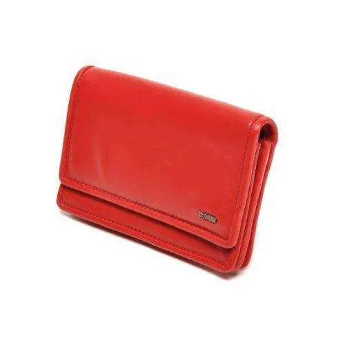Berba Soft 248 Damenbörse in Rot - Hochwertige Damenbörse aus glattem Leder mit bis zu 6 Kartenfächern, Münzfach und Druckknopfverschluss. Ideal für den täglichen Gebrauch und stilvolles Aufbewahren von Geld und Karten.
