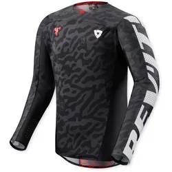 Revit Motocross-Shirt x Pol Tarrés Thirteen – Atmungsaktives Jersey für Offroad - Das Revit x Pol Tarrés Thirteen Motocross-Shirt überzeugt mit robustem, dehnbarem Lycra®-Material und einem auffälligen Design. Ideal für Trails und Rallyes, bietet es hohe Flexibilität und angenehme Kühlung bei heißen Fahrten.