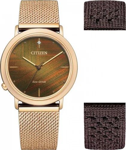 Citizen Watch EM1003-48X - Elegante Herrenarmbanduhr mit Eco-Drive Solartechnologie und nachhaltigem Strickband aus recyceltem Polyester – keine Batteriewechsel nötig!