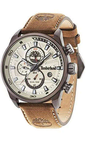 Timberland Herrenuhr TBL14816JL - Camel - Elegante Herrenuhr aus hochwertigem Leder, wasserdicht bis 5 atm und mit Quarzwerk für präzise Zeitmessung. Perfekt für modebewusste Männer.