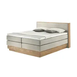Primo Massivholz-Boxspringbett mit Bettkasten  ¦ beige ¦ Maße (cm): B: 164 H: 113