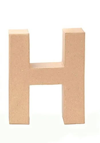 Glorex 6 2029 108 - Papp - Buchstabe H, Buchstabe aus brauner Pappe, ca. 17,5 X 5,5 cm groß, zum bemalen und bekleben, für Serviettentechnik und Décopatch, ideal als Dekoration