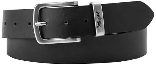 Levi's Men's Metal Two Horse Keeper Ov Normal Buckle 100 Bovine Leather Belt, Regular Black, 95