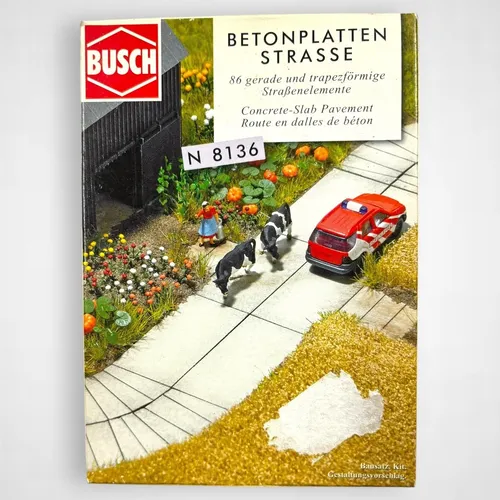 Spur N · Busch 8136 · Betonplatten Straße · Neu & in OVP