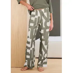French Connection Pyjamahose Gewebte Hemdenqualität aus Viskose grün 34
