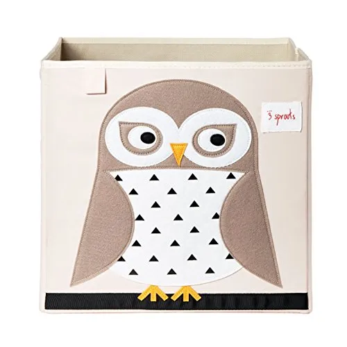 Sprouts - Aufbewahrungsbox Eule 3 - Spielzeugkiste für Kinder mit süßem Eulen-Design, aus 100% Polyester, ideal zur ordentlichen Aufbewahrung von Spielzeug im Kinderzimmer.