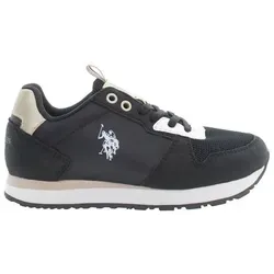 US POLO BEST PRICE Kinder Sportschuhe Schwarz Größe 33 - Sneaker mit Schnürsenkeln, kontrastierenden Details und Logo, ideal für aktive Kinder.